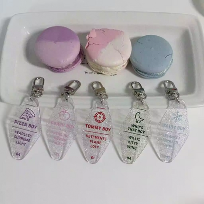 Custom Colorful Hotel Motel Acrylic Keychains