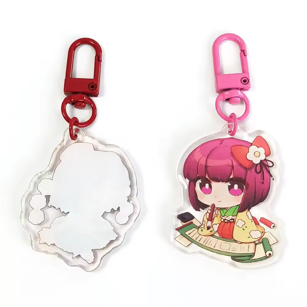 Custom Clear Acrylic Keychains Single Side Printing