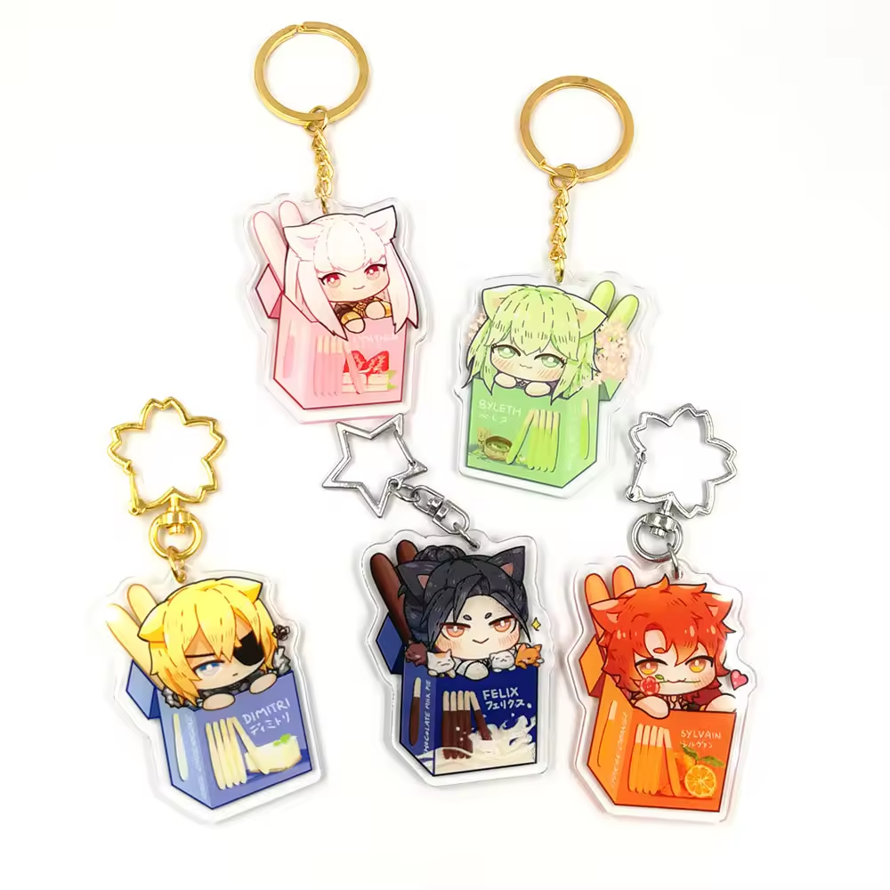 Custom Clear Acrylic Keychains Single Side Printing