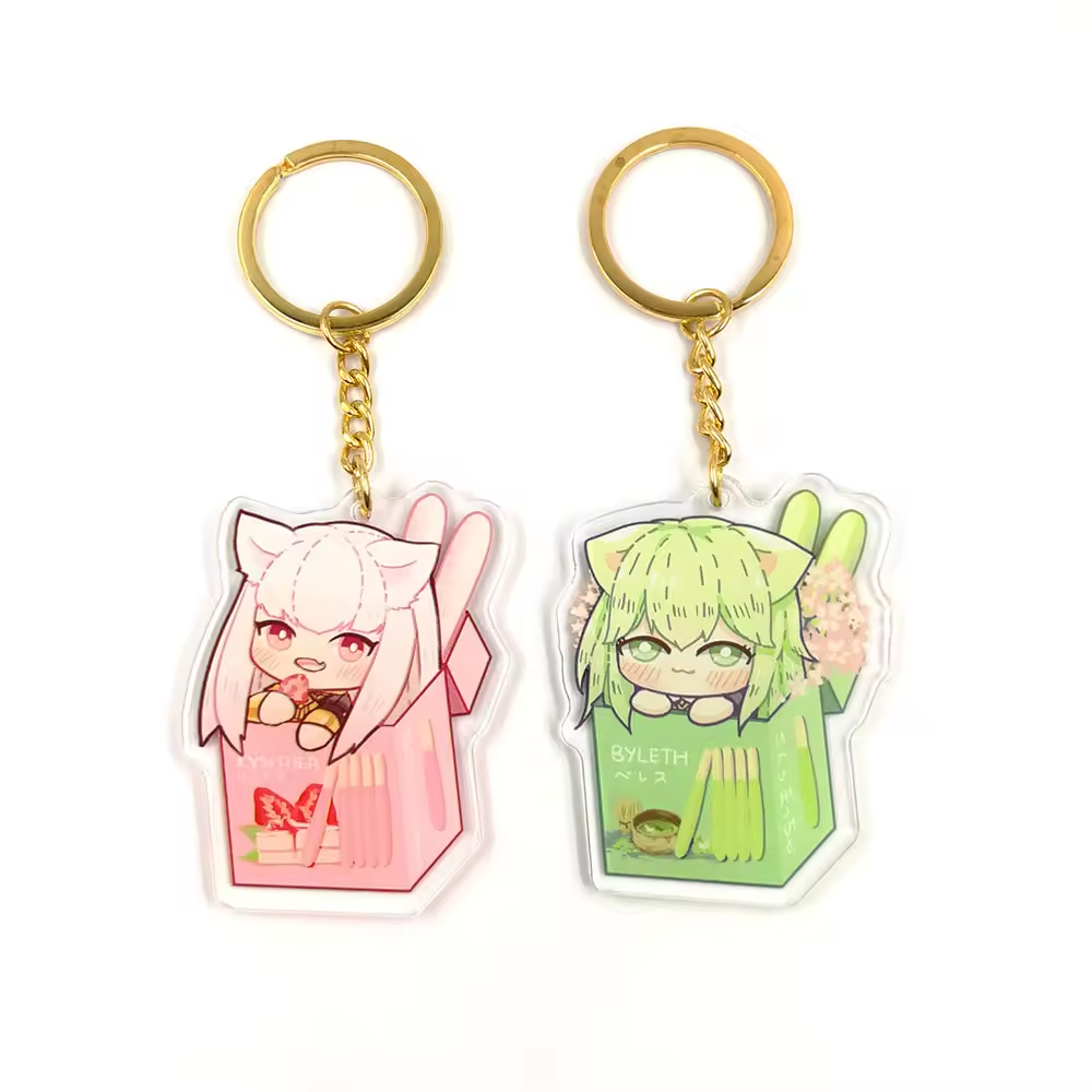 Custom Clear Acrylic Keychains Single Side Printing